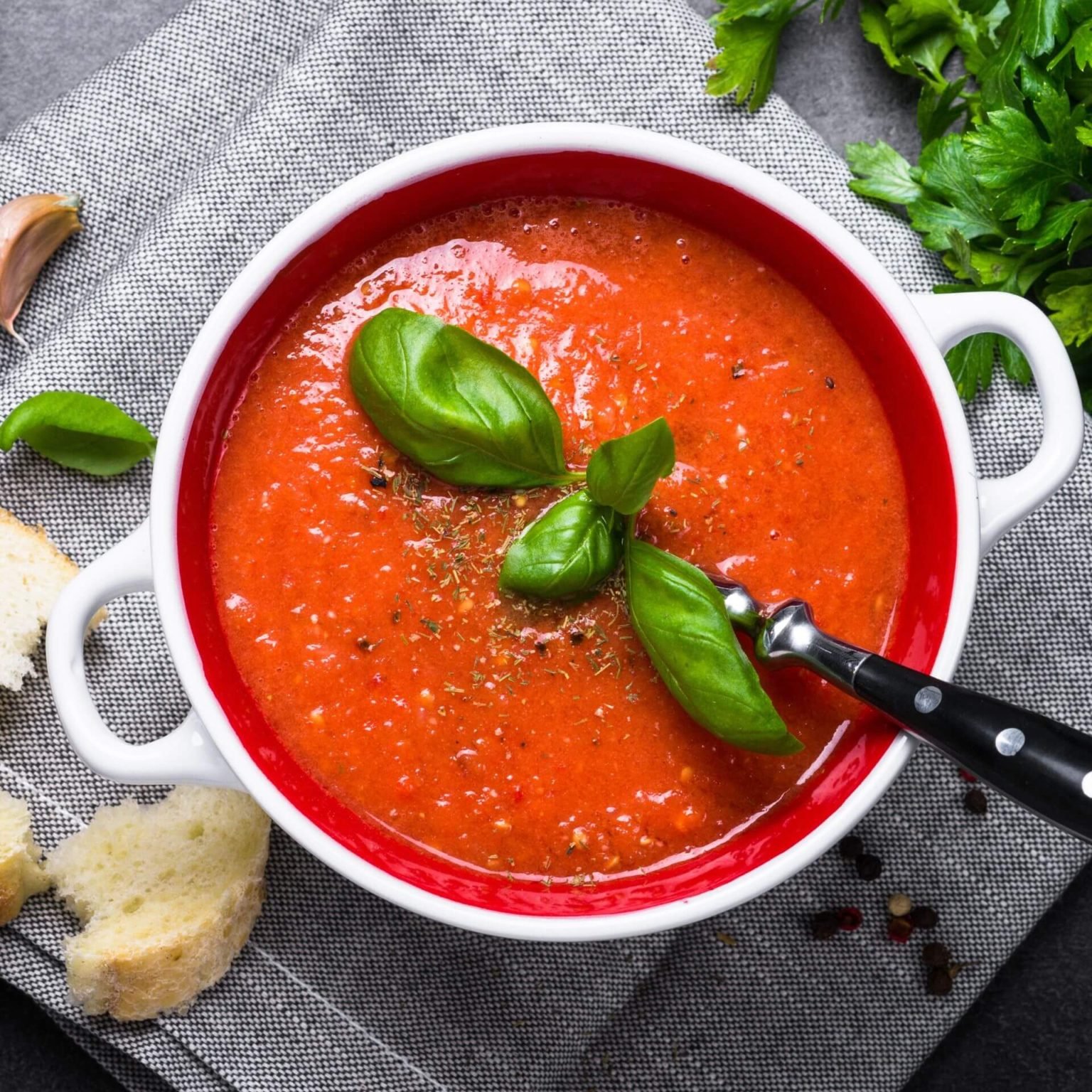 Creamy Vegan Roasted Tomato Basil Soup Lady with Plants